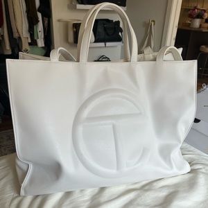 Telfar Large White Shopping Tote